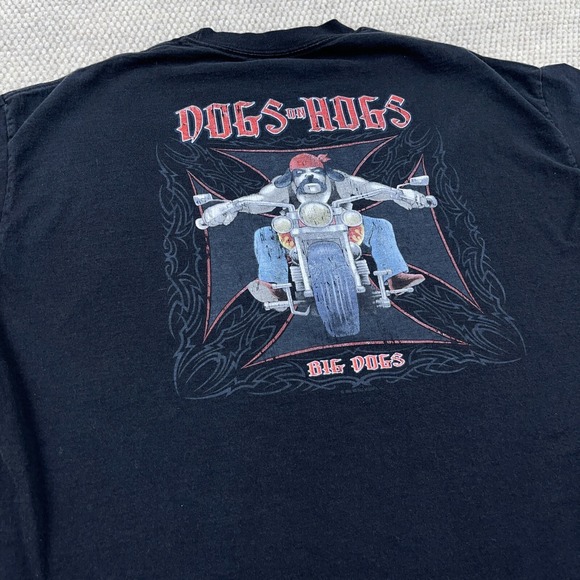 Vintage Big Dogs Shirt Men XL Black Y2K Motorcycle Biker Chopper Iron Cross Tee - Picture 9 of 14